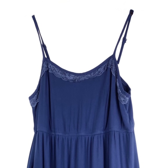 Torrid Sz 3 3X 22 24 Maxi Dress Navy Blue Lace Lacy Slvlss Romantic Boho - Picture 2 of 6